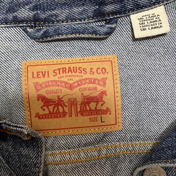 Levi Strauss Denim Trucker Cotton Lace-Up Denim Jacket #240N - Picture 3 of 4